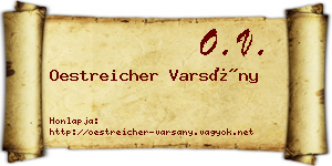 Oestreicher Varsány névjegykártya
